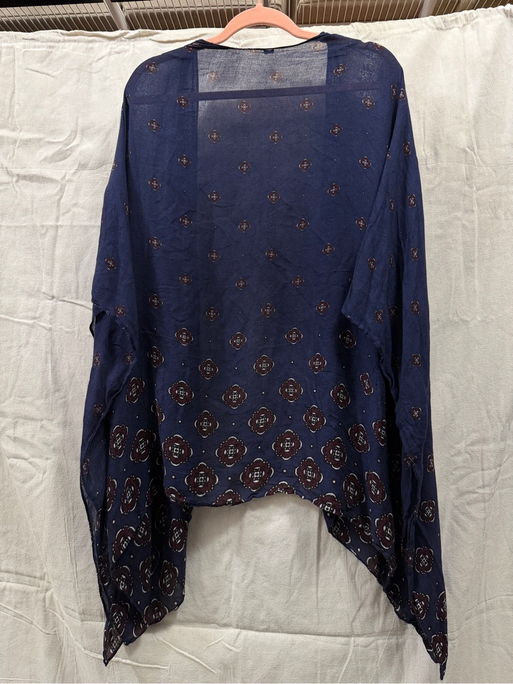 Sheer Navy Floral Kimono Cardigan